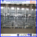 Foldable Stackable Galvanized Wire Steel Container for Warehouse Storage